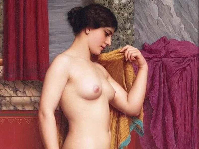 1861-John William Godward - Nel Tepidario